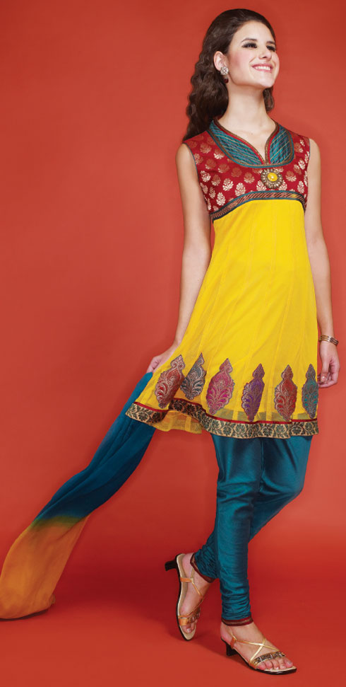 Short sales frock churidar